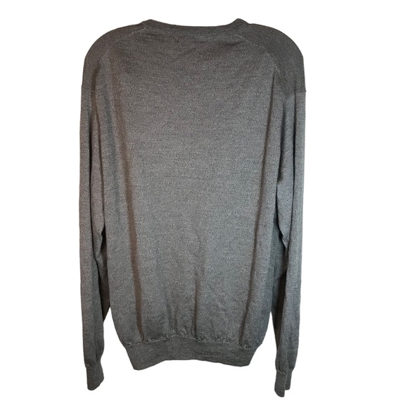 Peter Millar V-neck sweater men XL brown merino wool blend long sleeve neutral - Picture 5 of 12